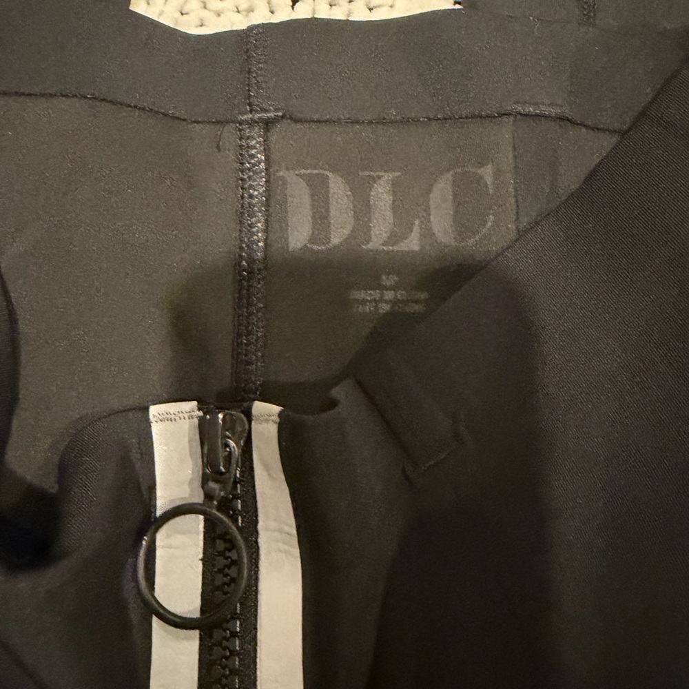 DLC Wholesale Black Boot-Cut Flare Pants with Ring-Zip Detail